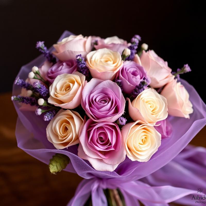 Lavender Dream wooden rose bouquet