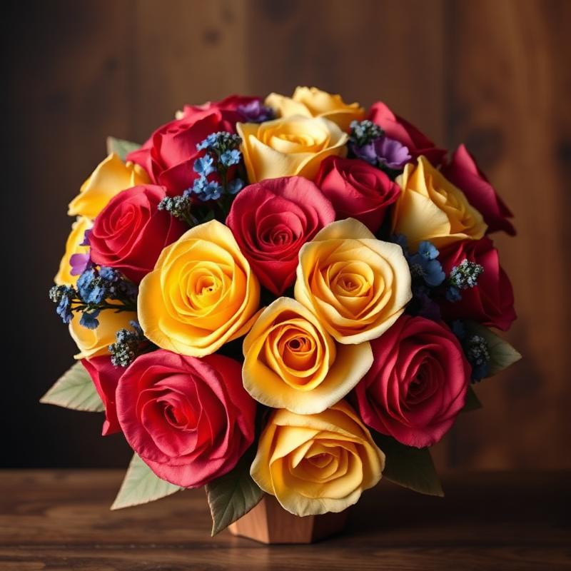 Premium Mix wooden rose bouquet